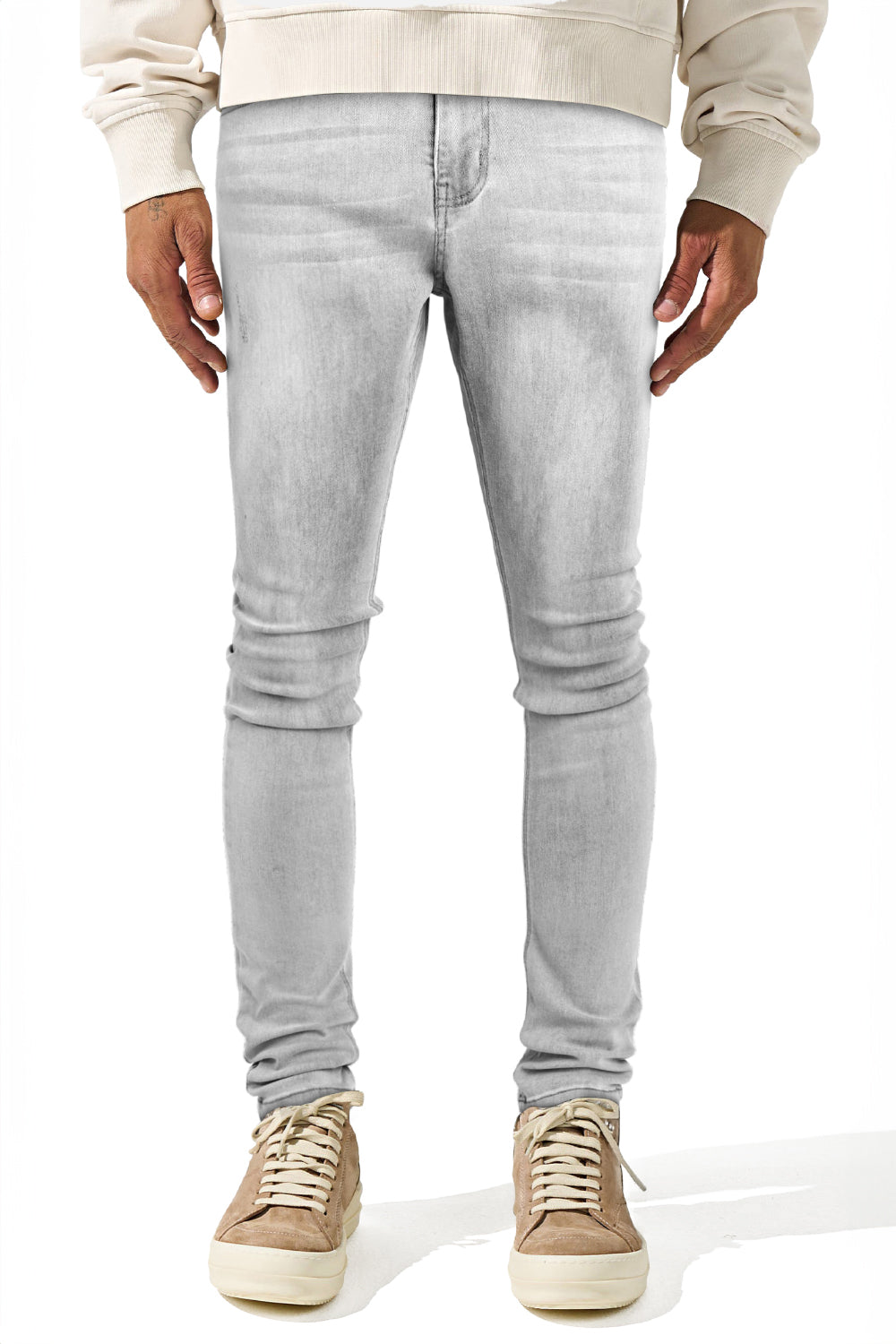 Men‘s Washed Skinny Marble Jean - Grey