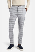 Mens Stretch Skinny Grid Pant - Grey