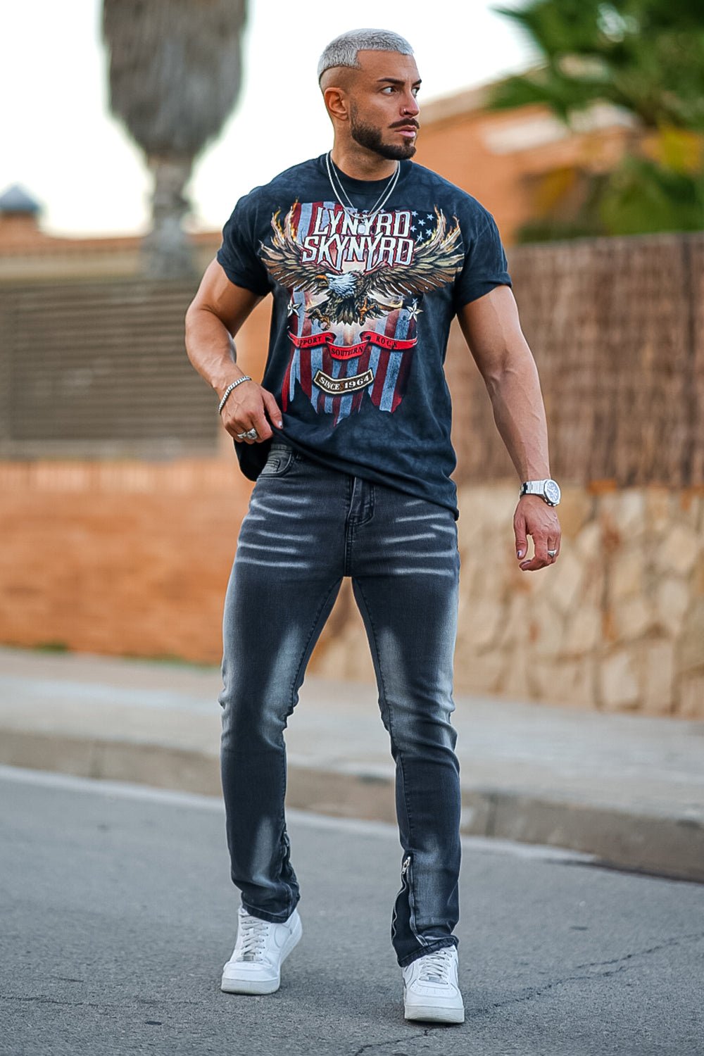 Men‘s Vintage washed stacked jeans Stretch Jeans