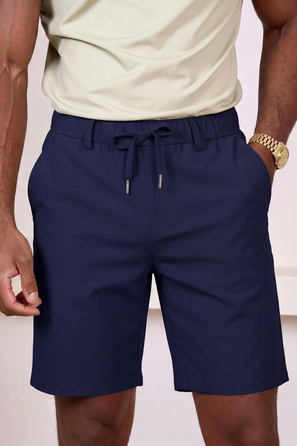 Men's Casual Drawstring Shorts - Navy
