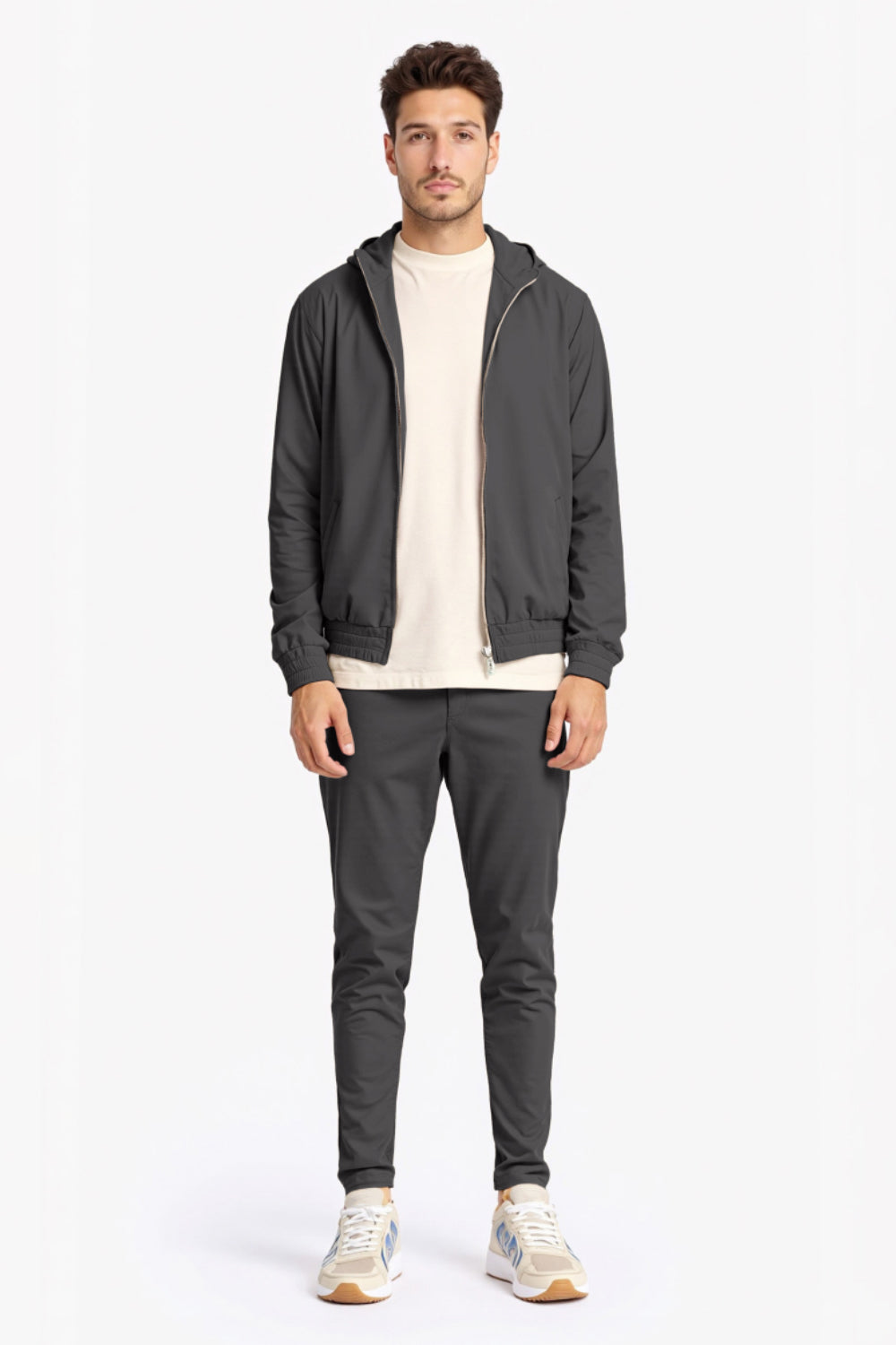 Men's Casual Hoodie Set - Dark Grey