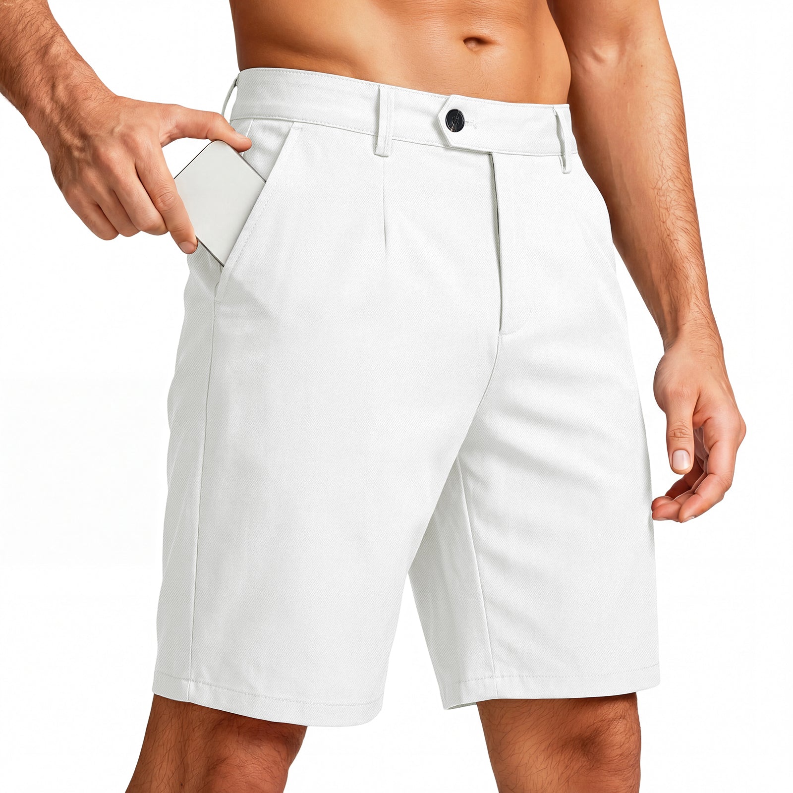 Mens Casual Chino Short - White