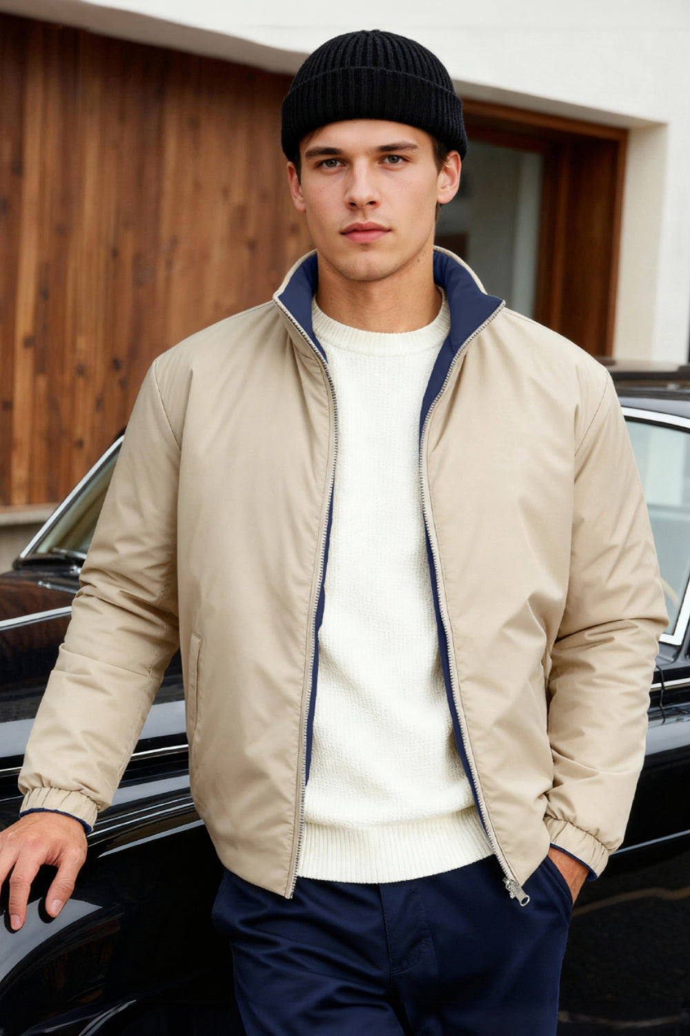 Men's Reversible Coat - Blue