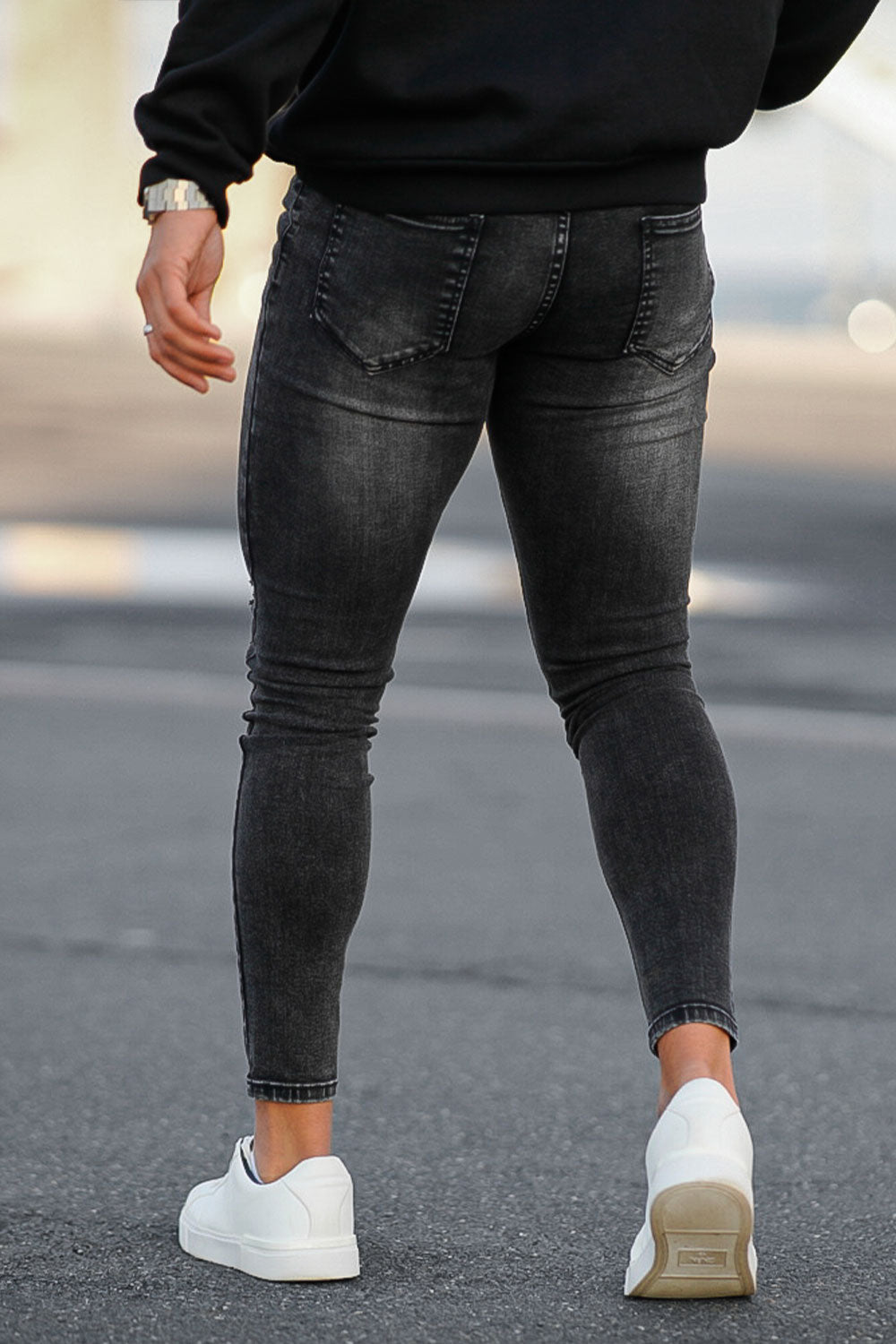 Men's Black Scratch Jean
