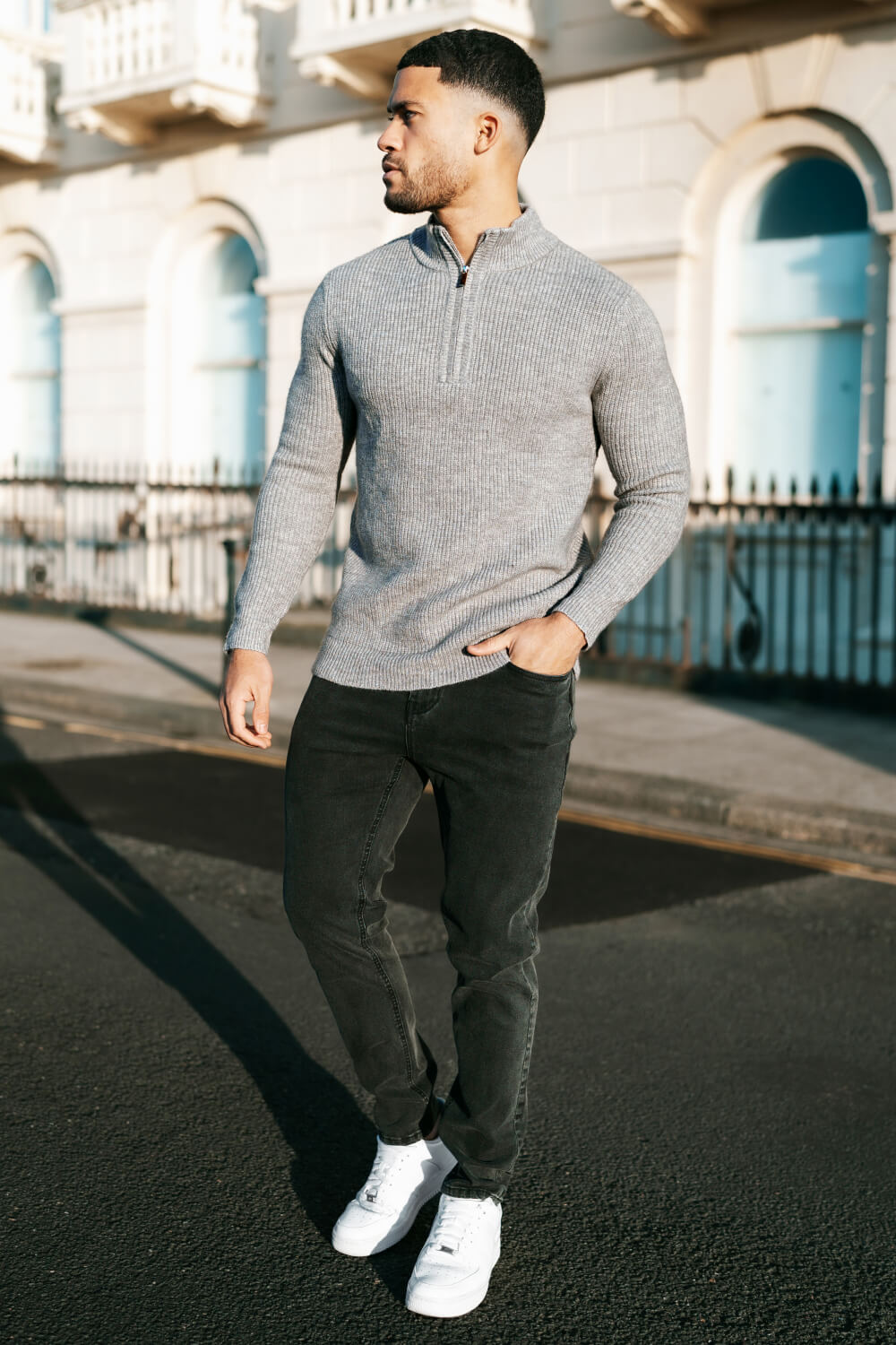 Men's Casual Sweater - Half Turtleneck