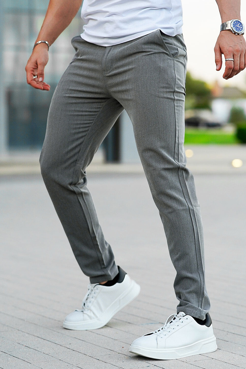 Men's Gray Skinny Pant