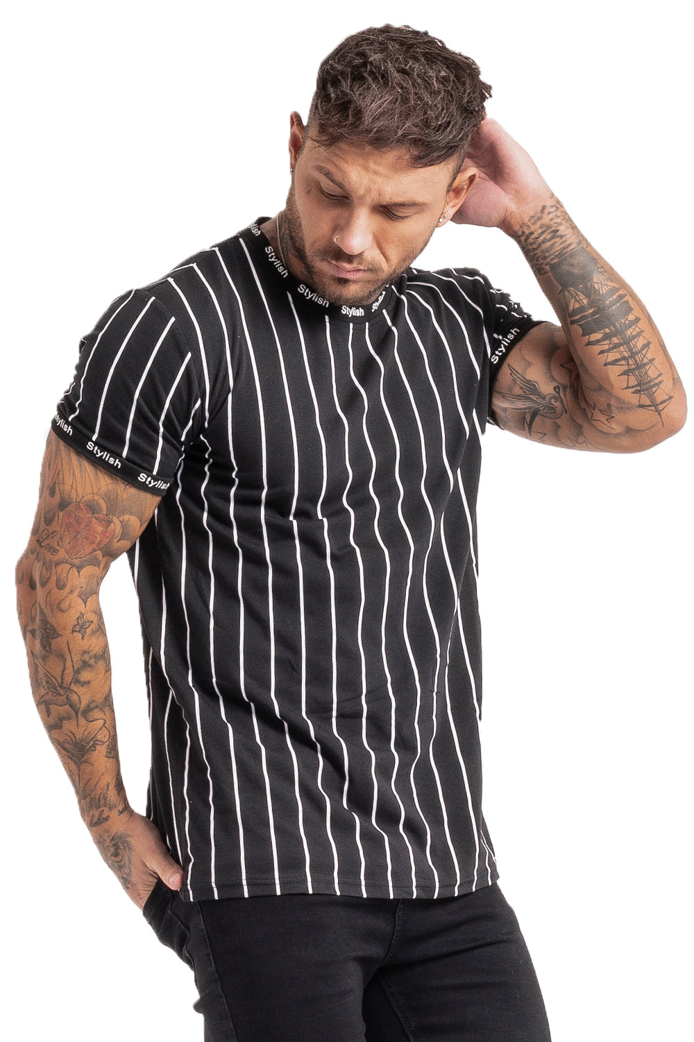 Mens Crew Neck T-Shirts - Black