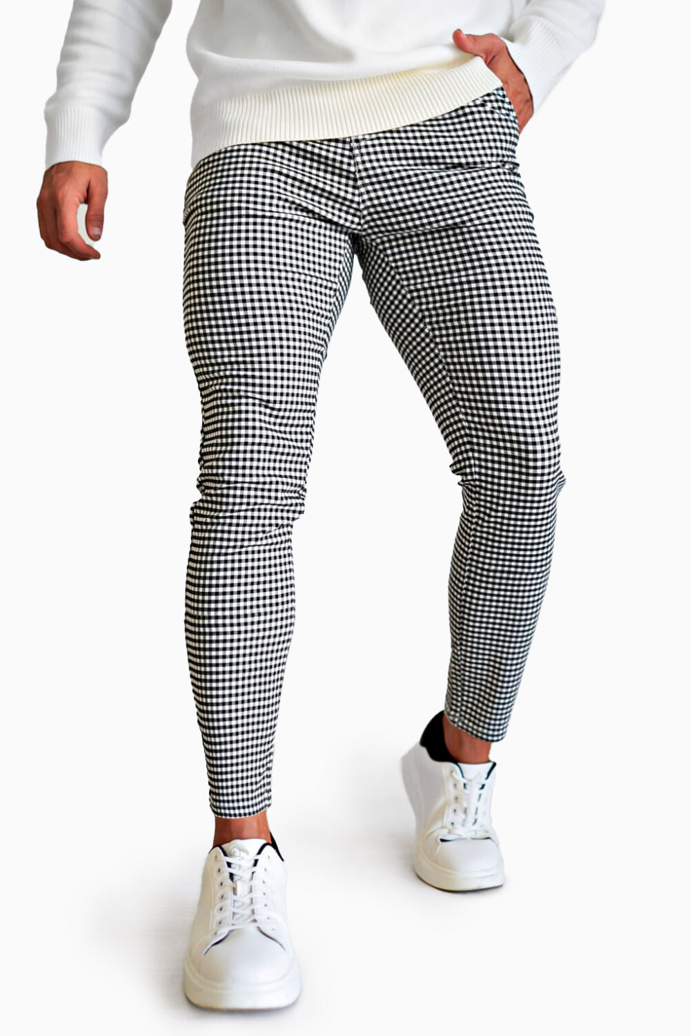 Men's Plaid Pant - Black & White