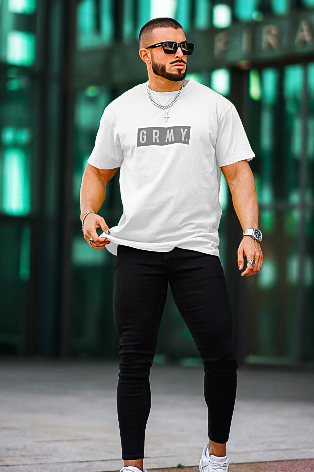 Mens Skinny Jean - White/ Black & Comfortable