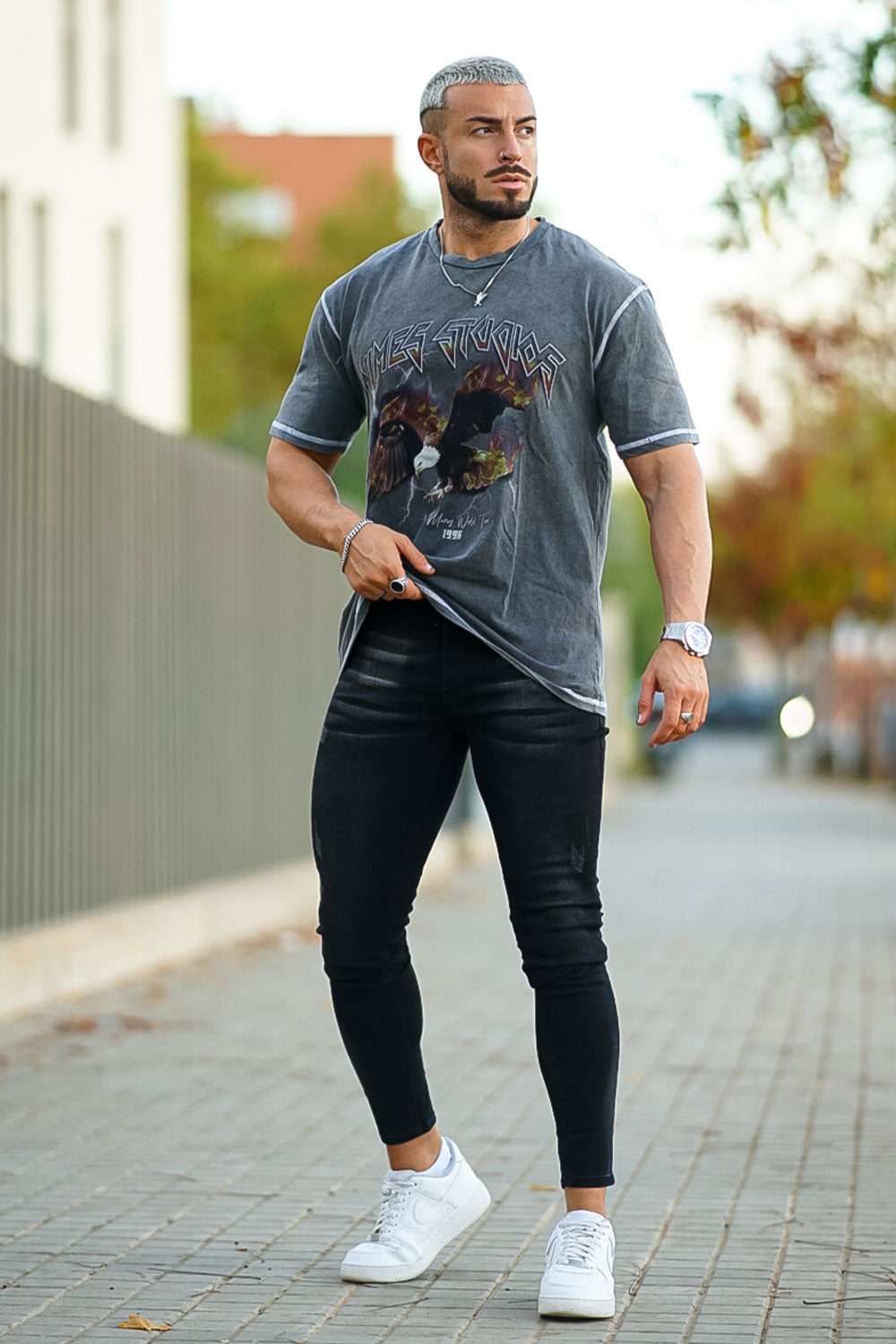 Mens Black Stylish Skinny Jeans Stretch Jeans For Men