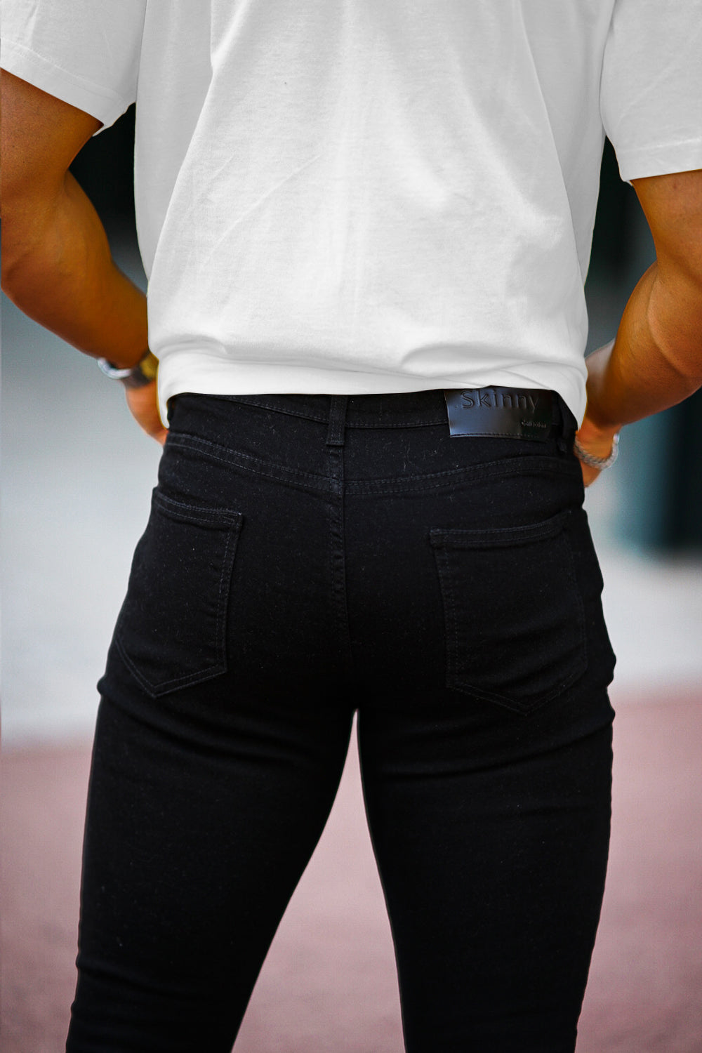 Mens Skinny Jean - White/ Black & Comfortable