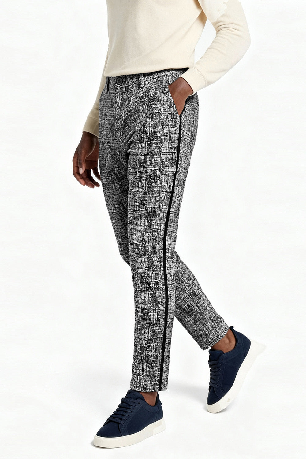 Men's Grey Skinny Pant - Marble Grain