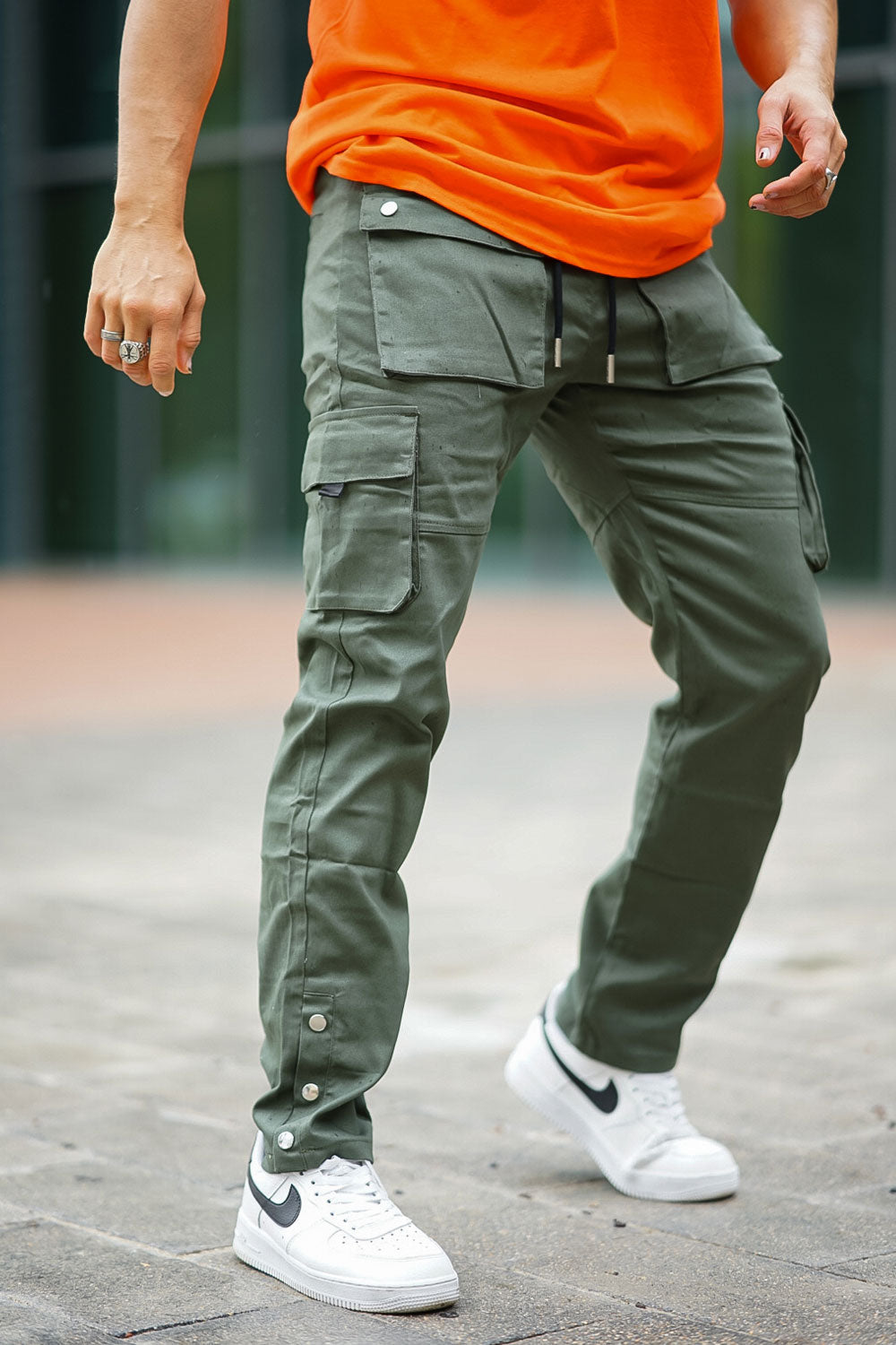 Men Army Green Cargo Pant