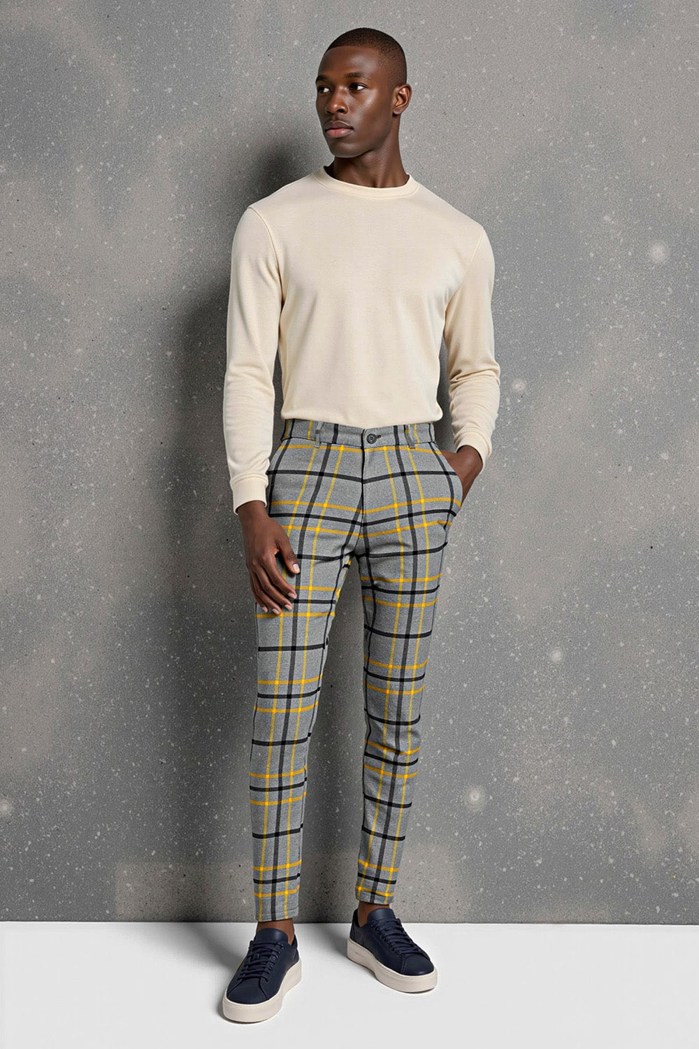 Men's Striped Skinny Pant - Grey