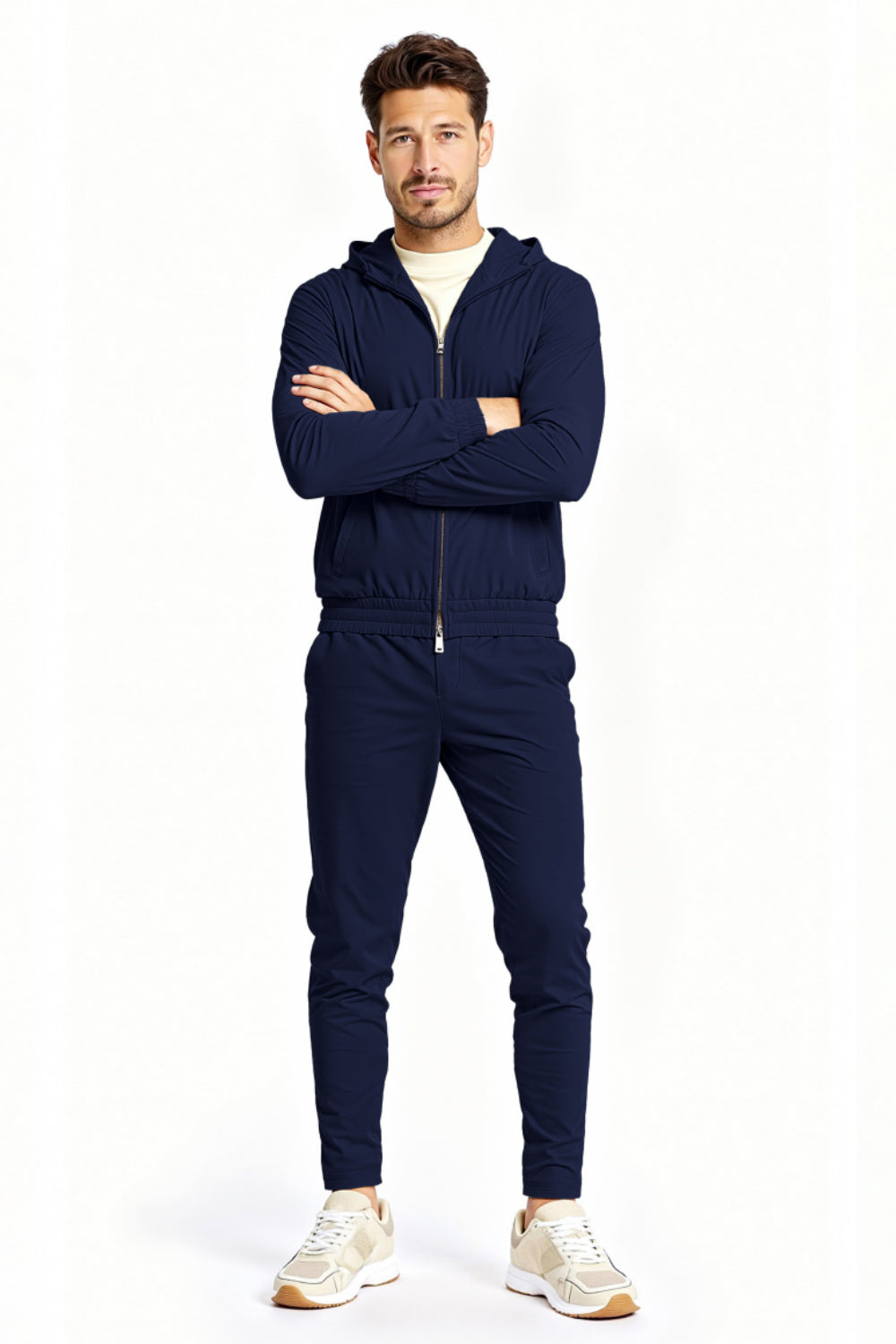 Men's Casual Hoodie Set - Dark Blue