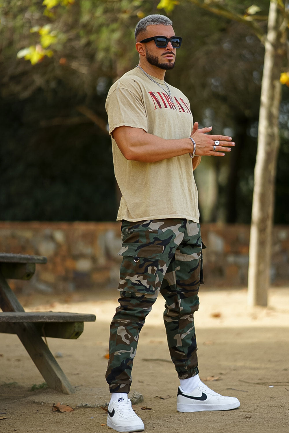 Men's Camouflage Cargo Pant - Army Green