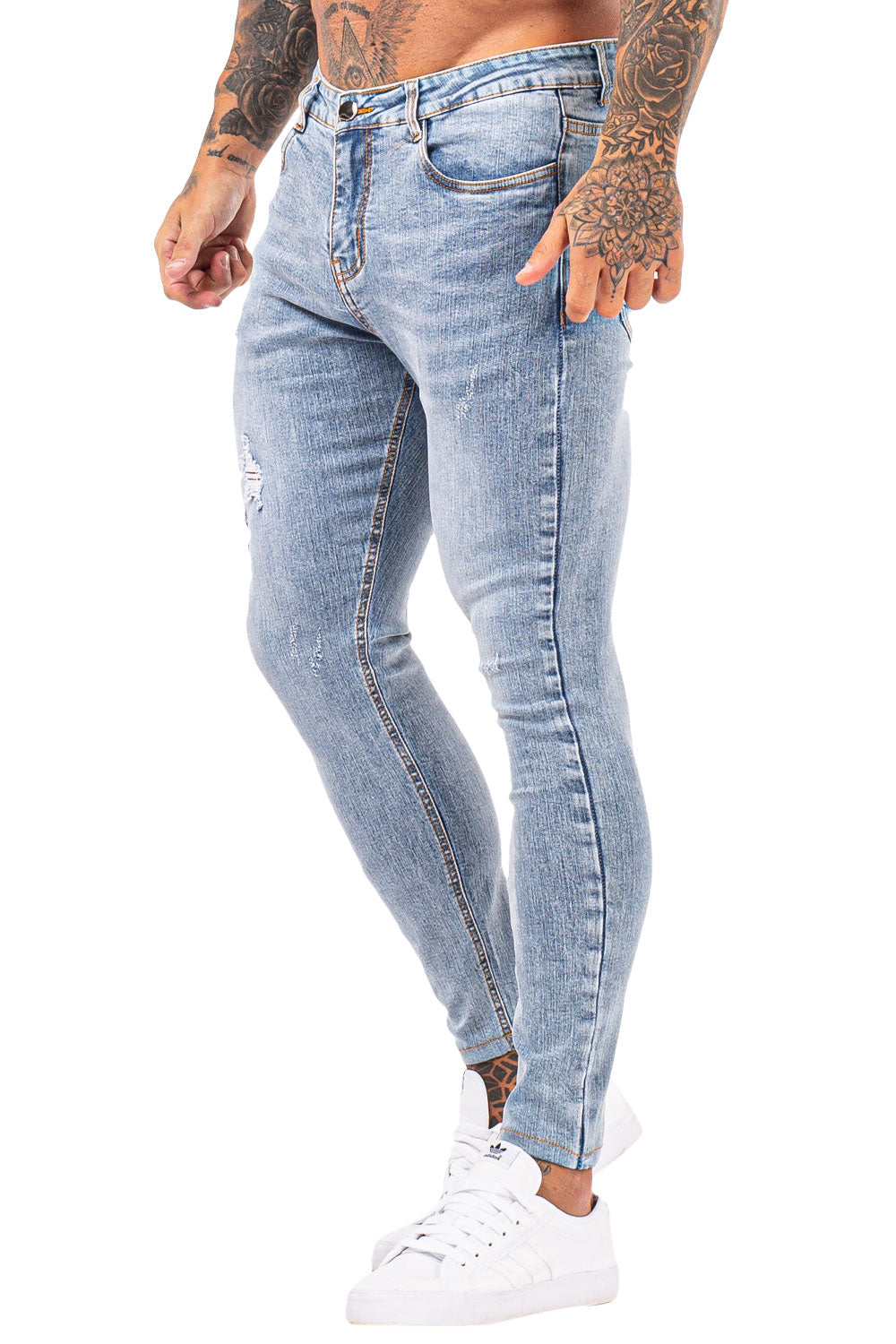Make old vintage jeans-Light Blue