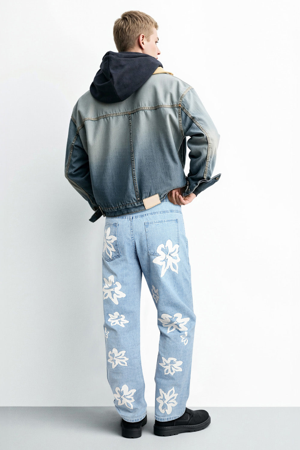 Men's Straight Jean - Blue & Printed