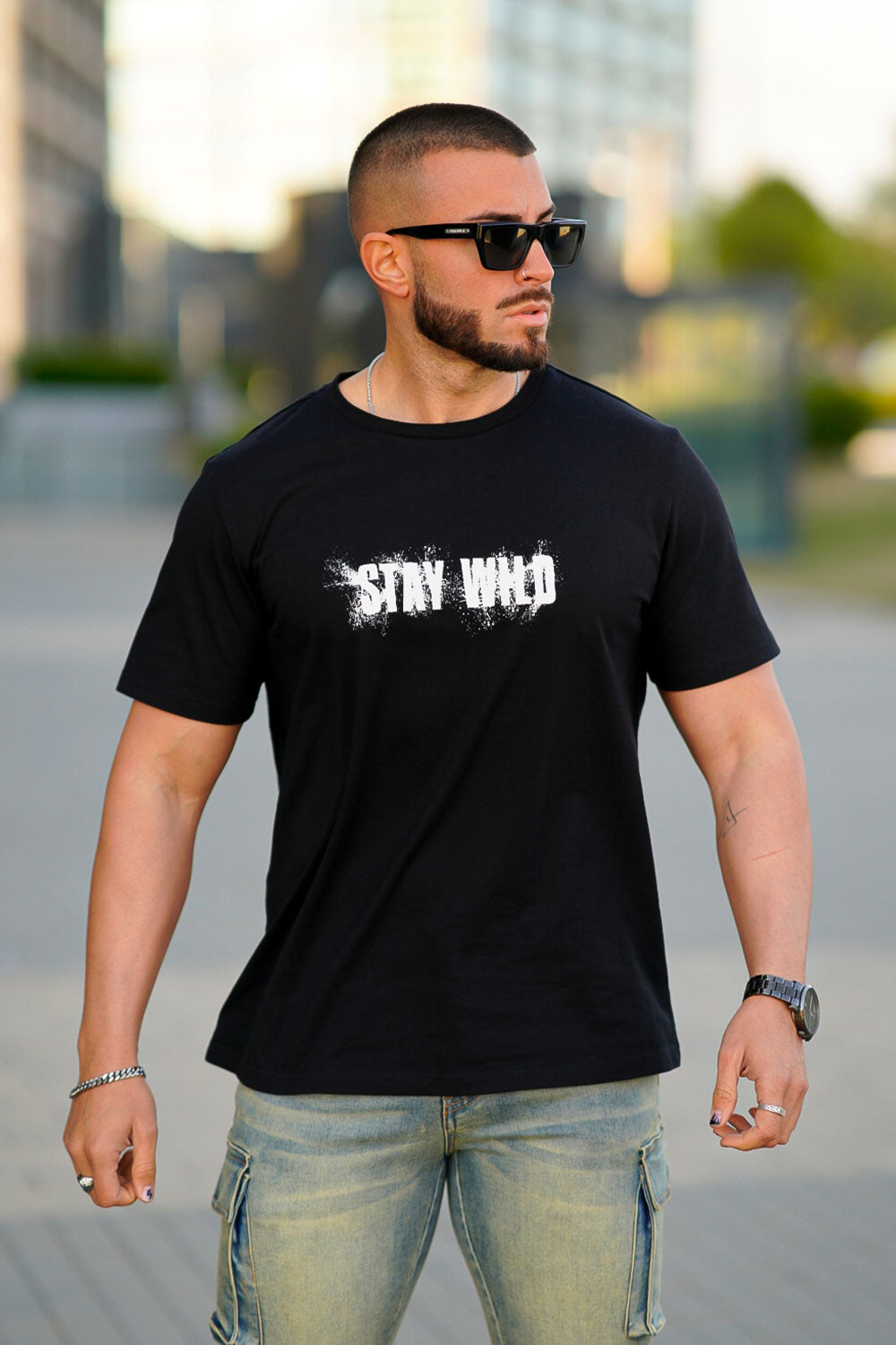 Men's Black Round Neck T-Shirt