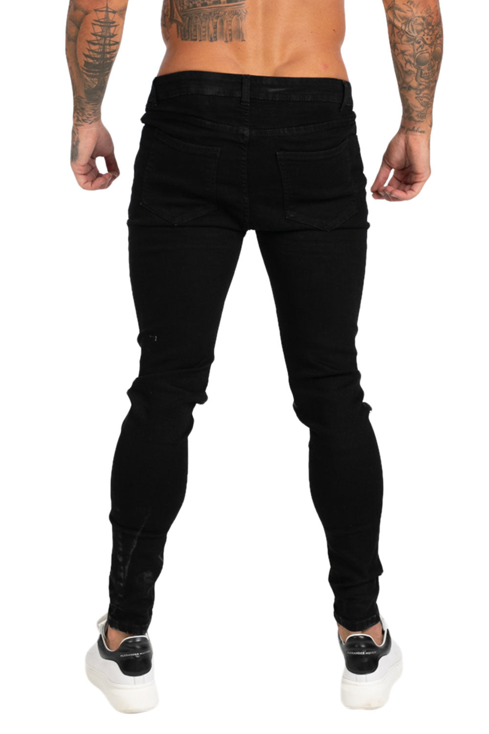 Black Ripped Jean On Knee