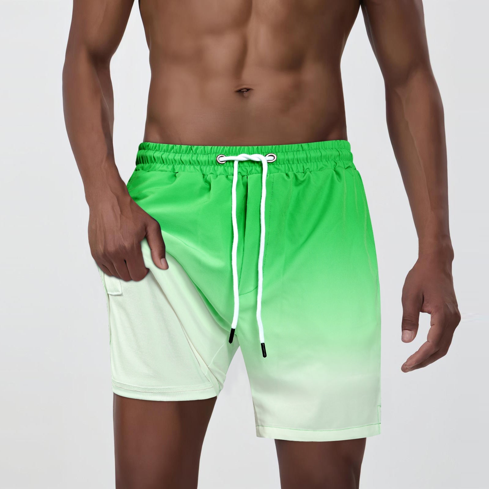 Mens Swim Trunk - Green Gradient