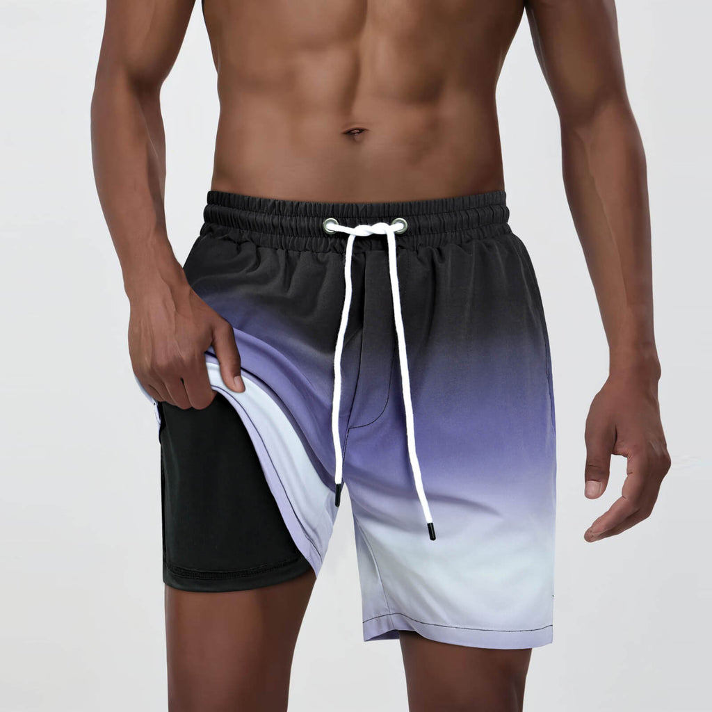 Mens Swim Trunk - Purple Gradient