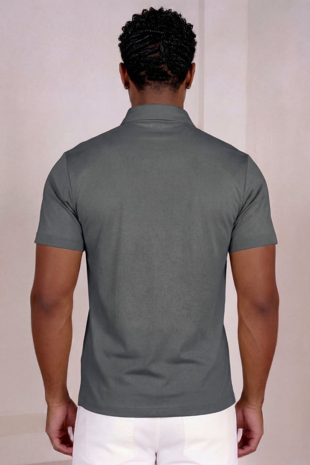 Men's Mercerized Cotton Short-Sleeved Polo Shirt - Grey