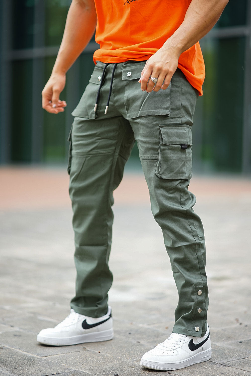 Men Army Green Cargo Pant