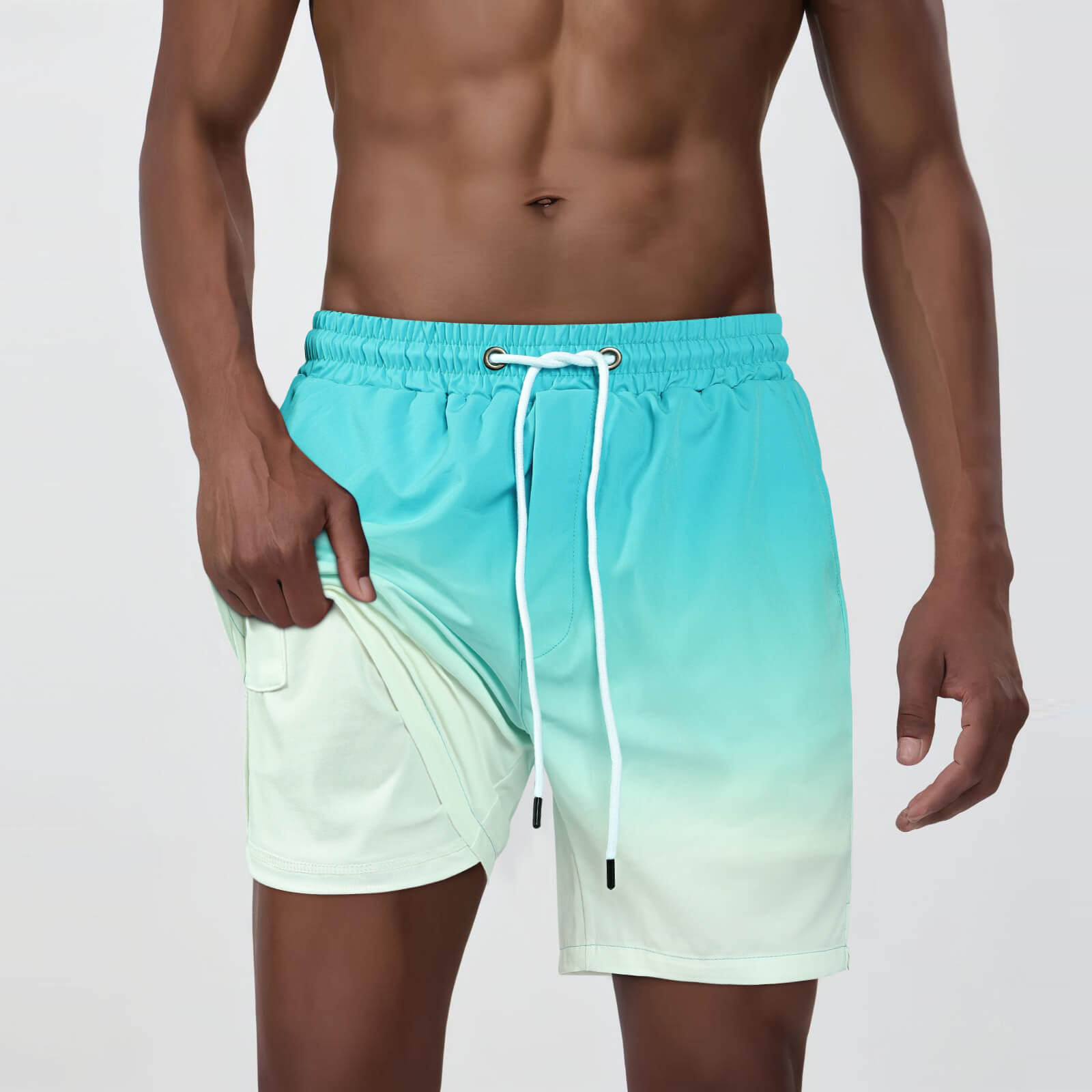 Mens Swim Trunk - Blue Gradient