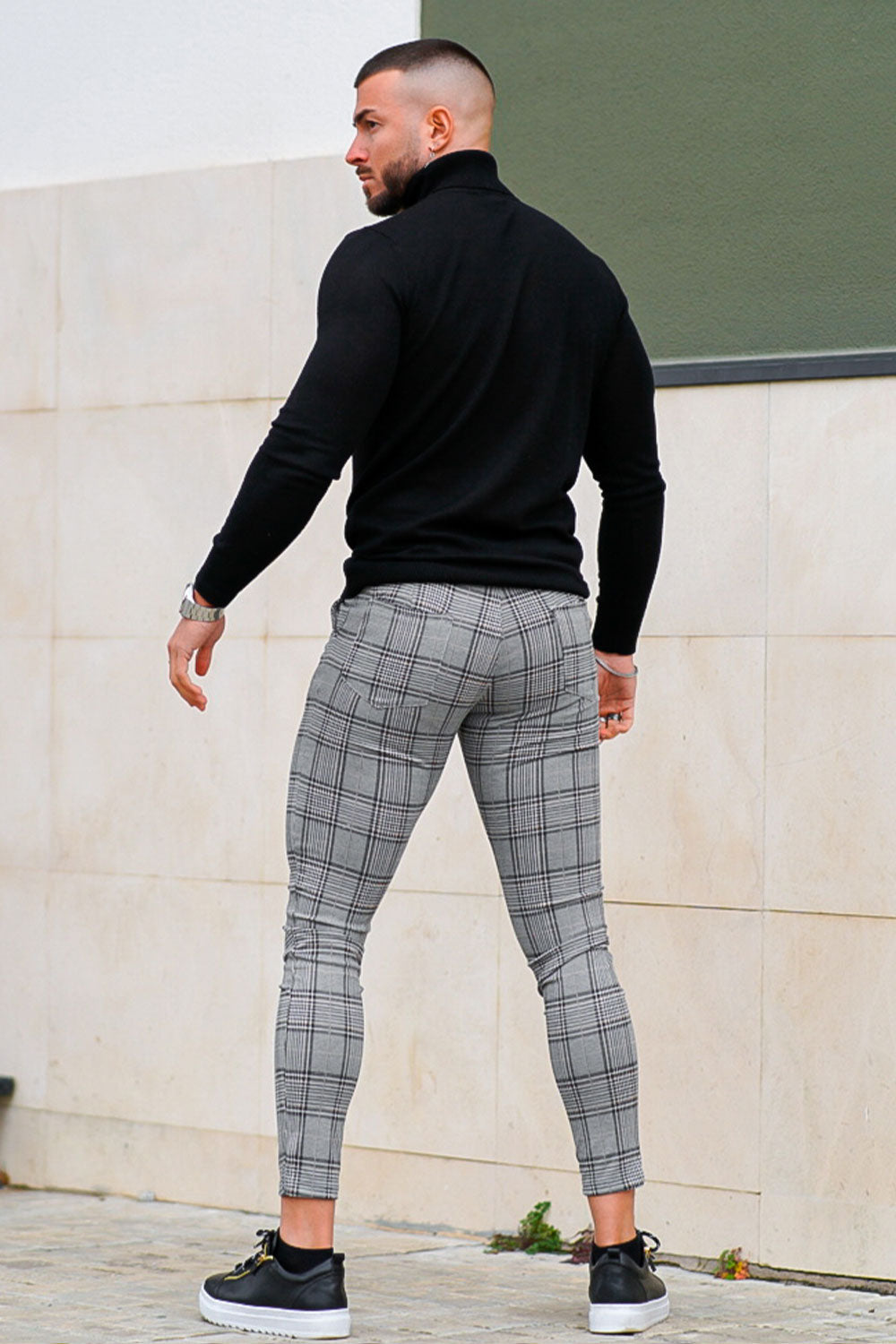Men's Grey Check Trouser