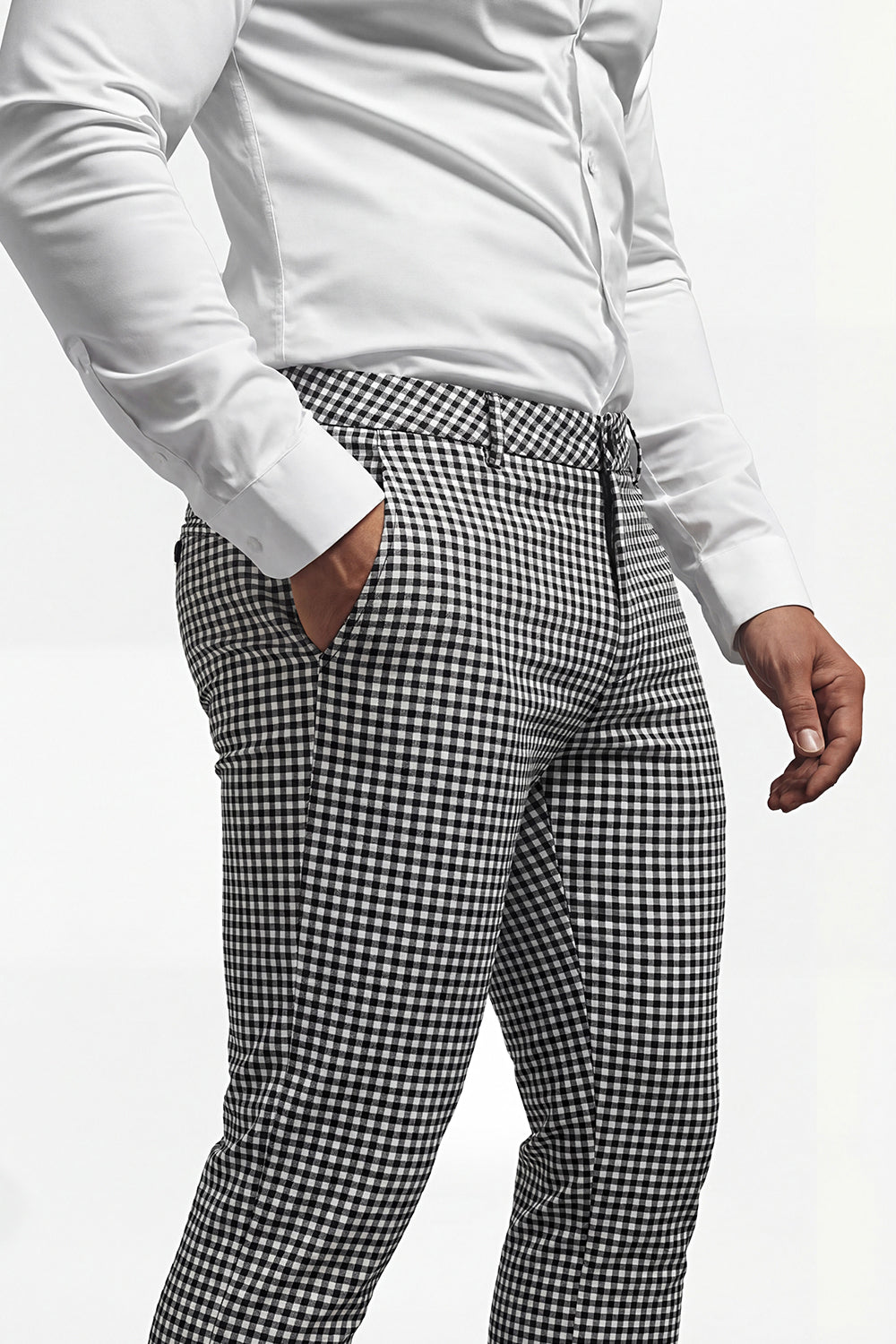 Men's Plaid Pant - Black & White