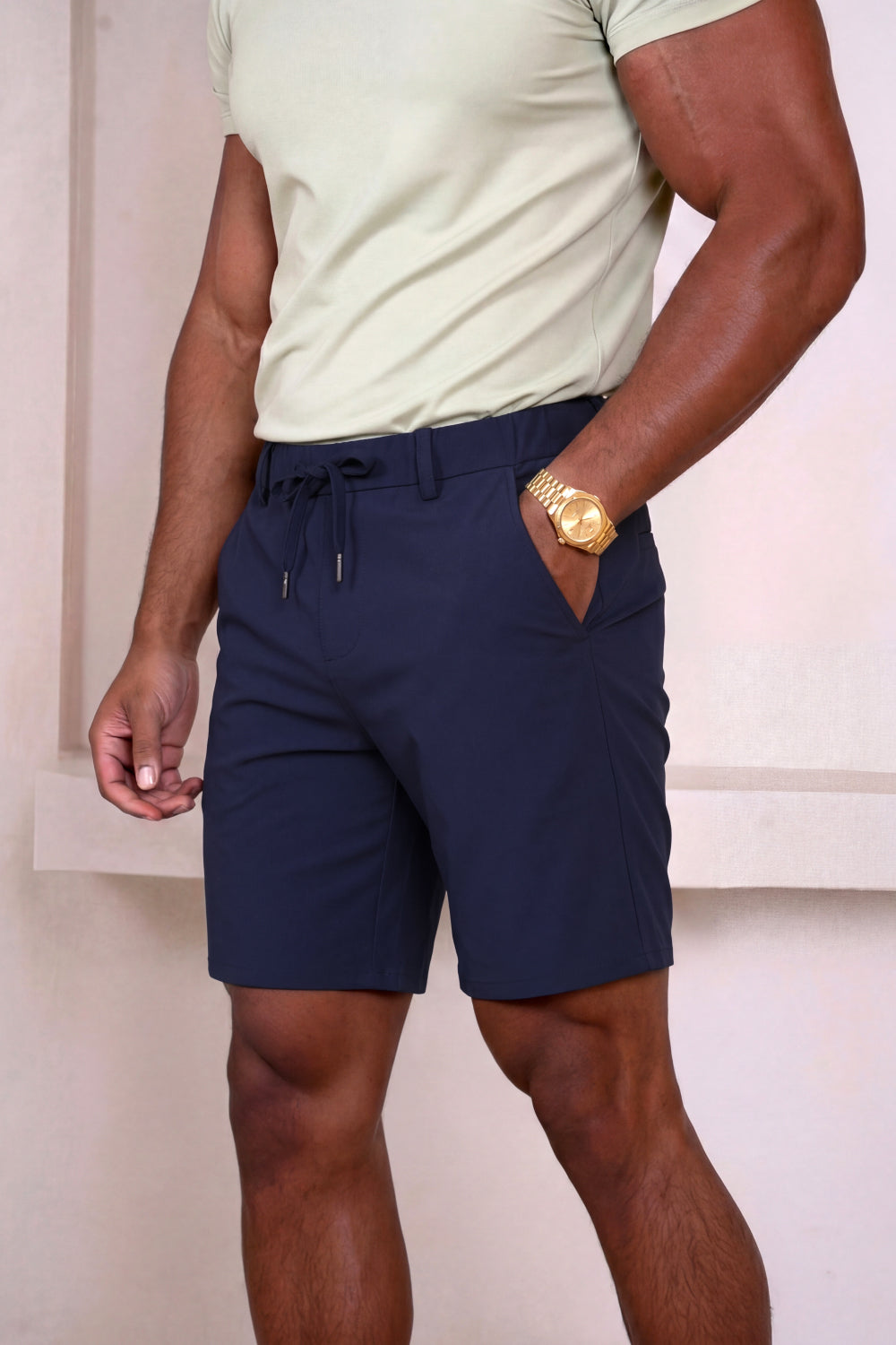 Men's Casual Drawstring Shorts - Navy