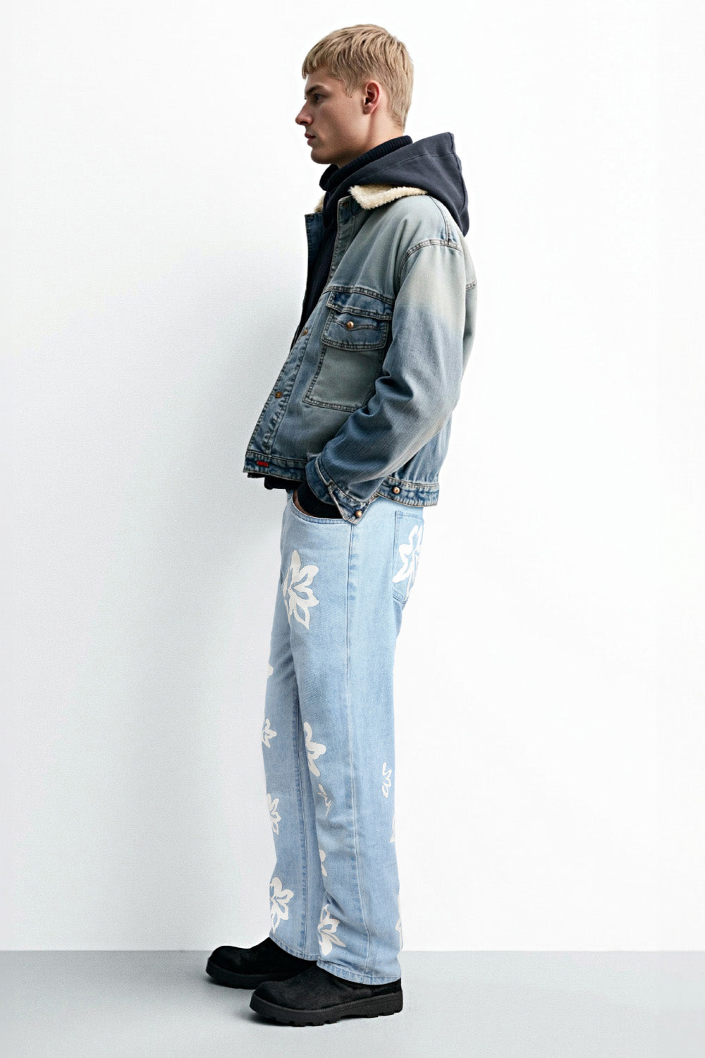 Men's Straight Jean - Blue & Printed