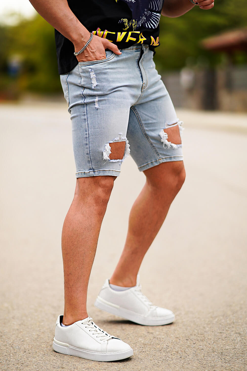 Men's Ripped Short - Blue