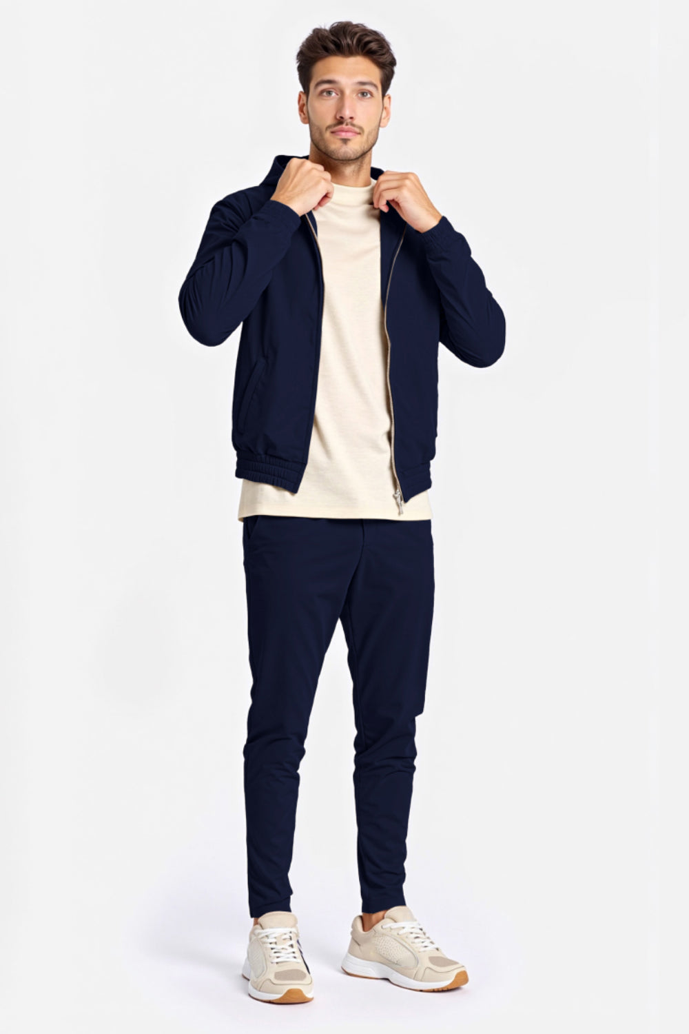 Men's Casual Hoodie Set - Dark Blue