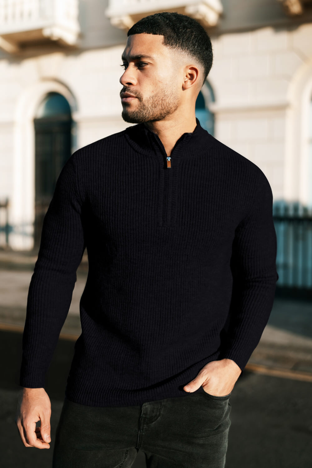 Men's Casual Sweater - Half Turtleneck