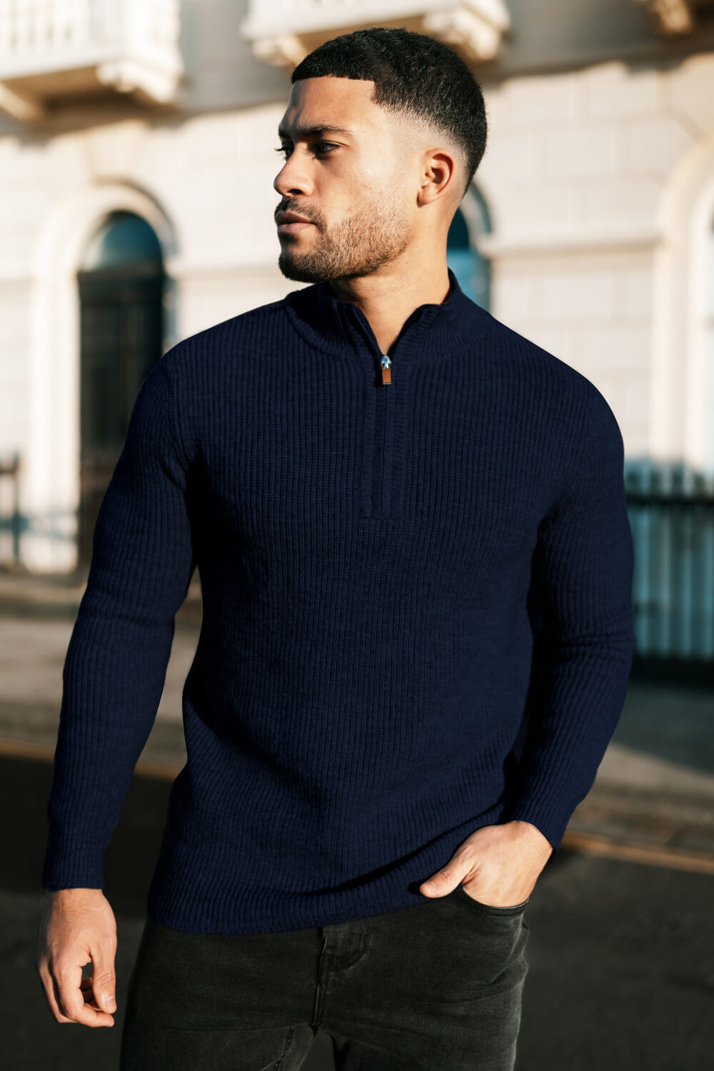 Men's Casual Sweater - Half Turtleneck