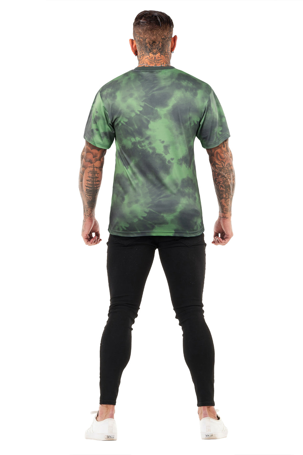 GINGTTO Mens Crew Neck T-shirts-Green