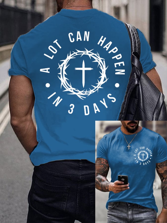 Hot Sale Picks Men's A Lot Can Happen In 3 Days Printed Shirt