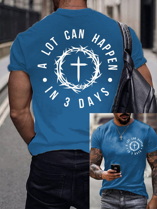 Hot Sale Picks Men's A Lot Can Happen In 3 Days Printed Shirt