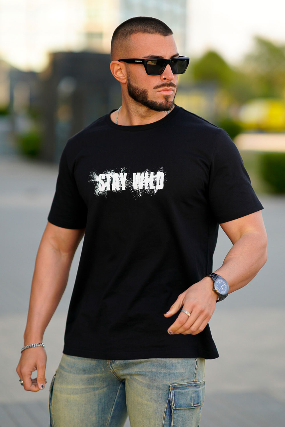 Men's Black Round Neck T-Shirt