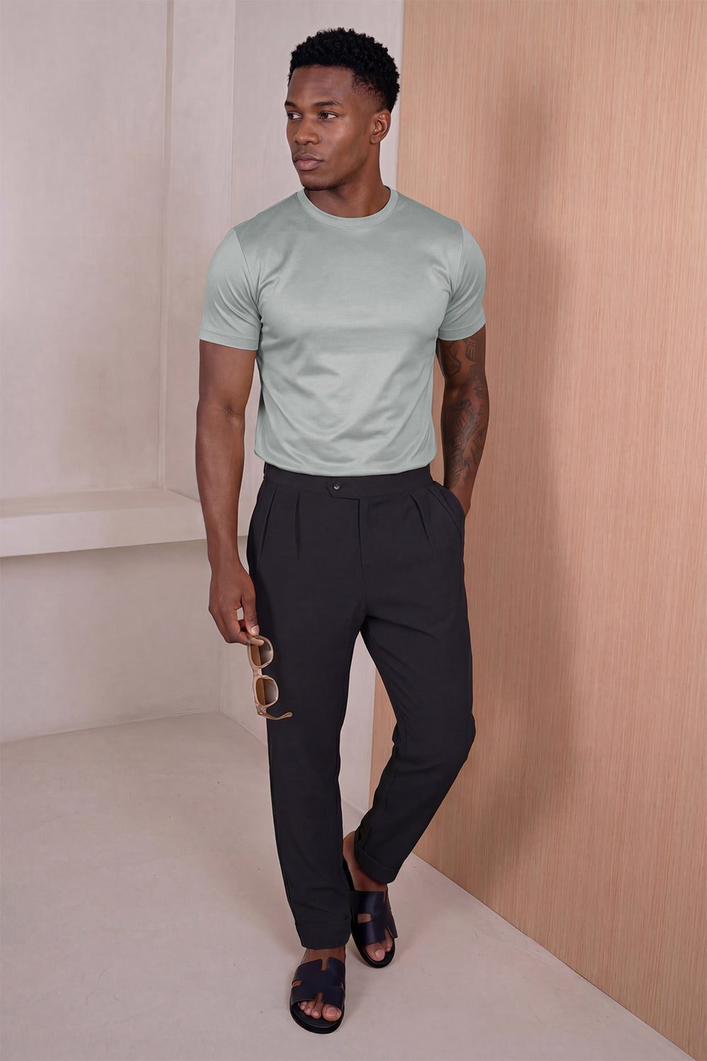 Men's Mercerized Cotton T-Shirt - Light Green