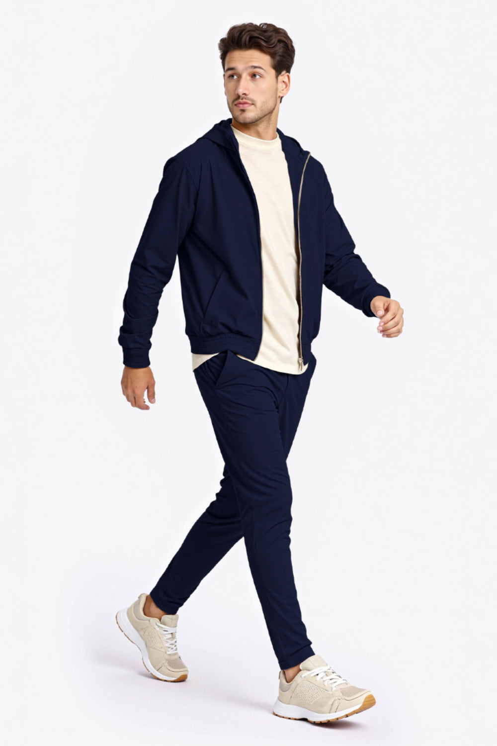 Men's Casual Hoodie Set - Dark Blue