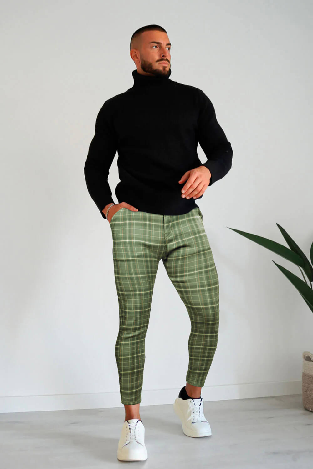 Men's Green Pant - Lattice