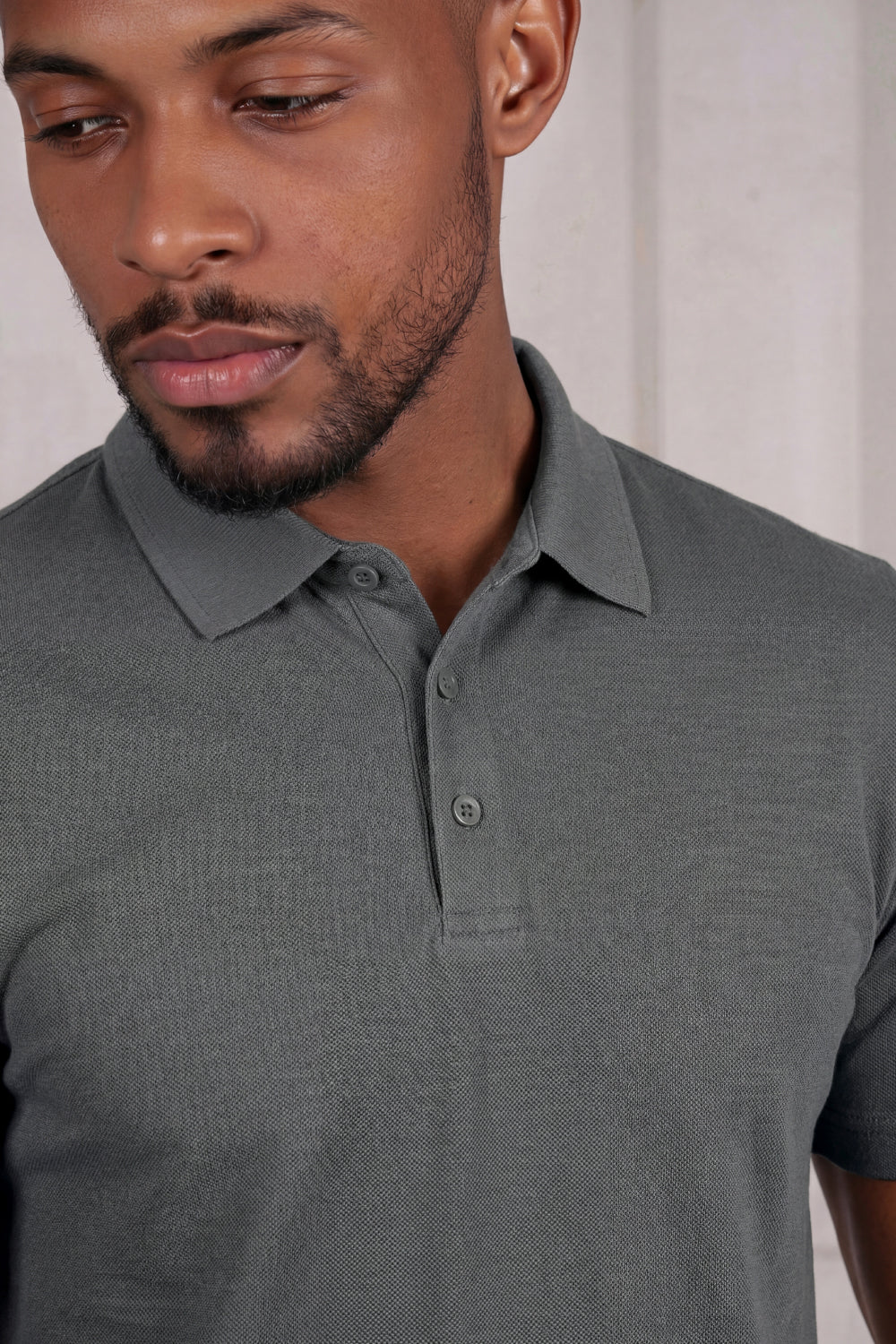 Men's Mercerized Cotton Short-Sleeved Polo Shirt - Grey