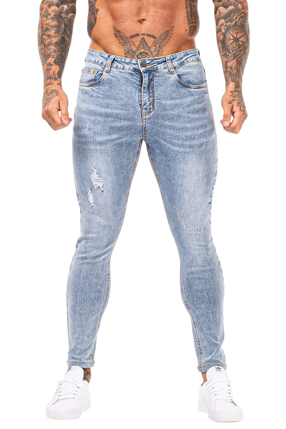 Make old vintage jeans-Light Blue