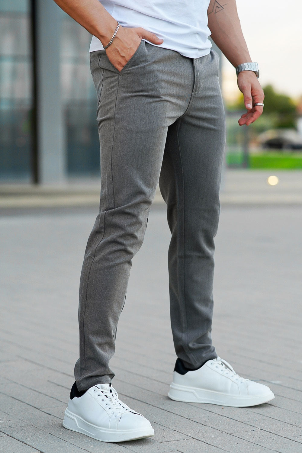 Men's Gray Skinny Pant