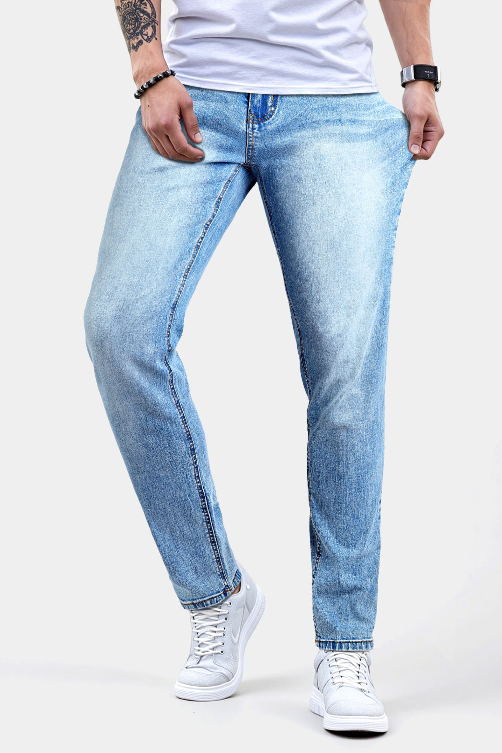 Men's Stretch Slim Fit Jean - Washed Blue