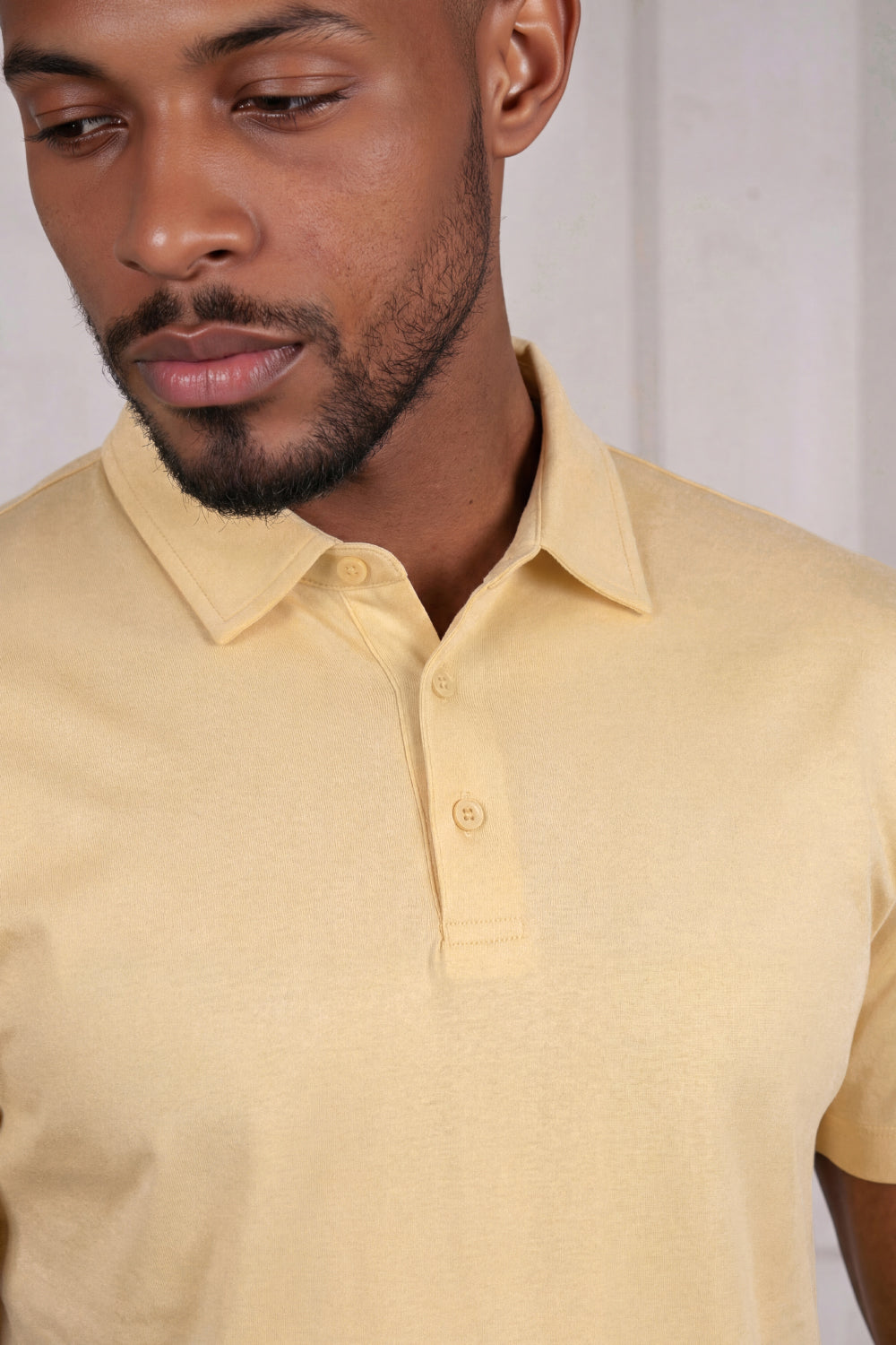 Men's Mercerized Cotton Short-Sleeved Polo Shirt - Light Khaki