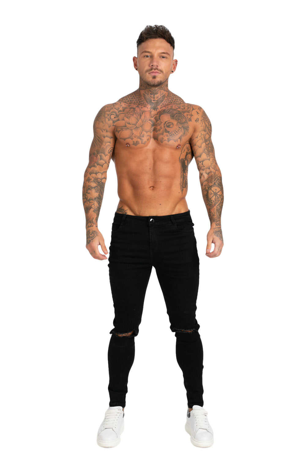 Black Ripped Jean On Knee